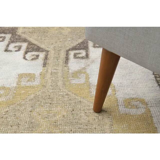 1970s Turkish Hand-Knotted Wool Cotton White Runner Rug 92x322