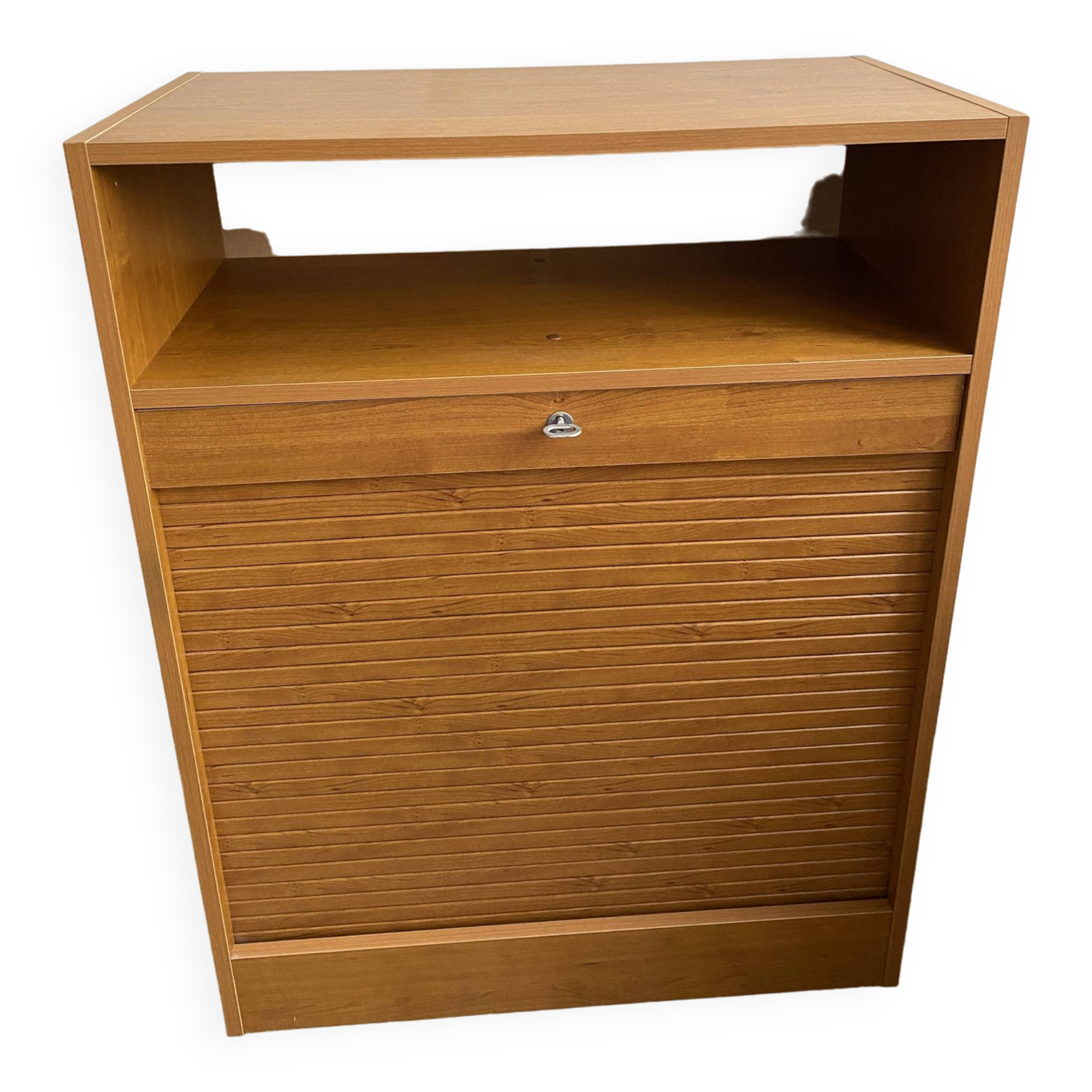 Low storage unit, 70s/80s three height-adjustable shelves