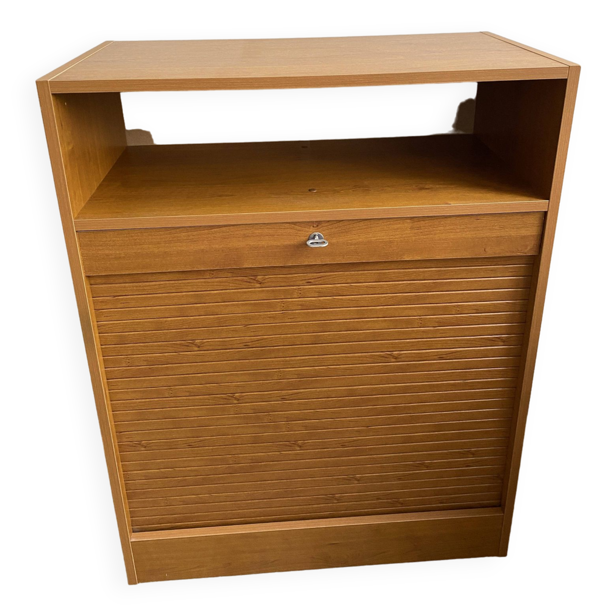 Low storage unit, 70s/80s three height-adjustable shelves