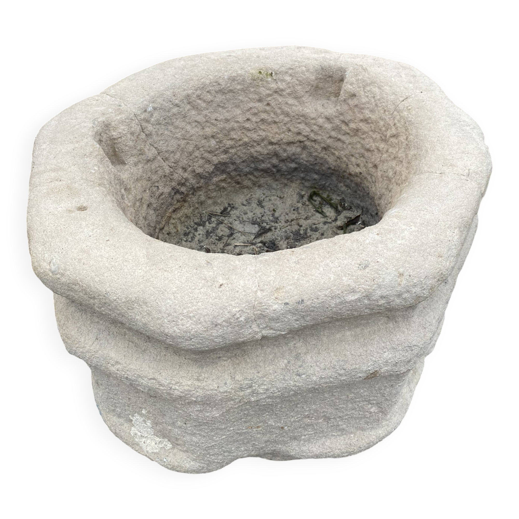 Ancient stone holy water font