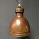 Old copper industrial church pendant light, Dutch 1930