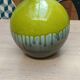 Green ceramic vase with stamp