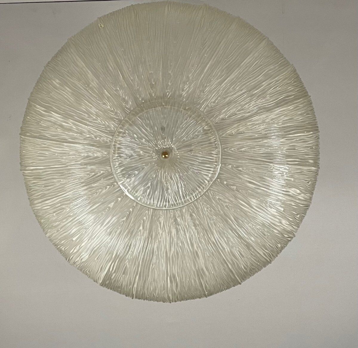 Murano glass chandelier, flying saucer circa 1980