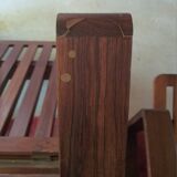 Pair of modernist Rio rosewood rack-and-pinion armchairs