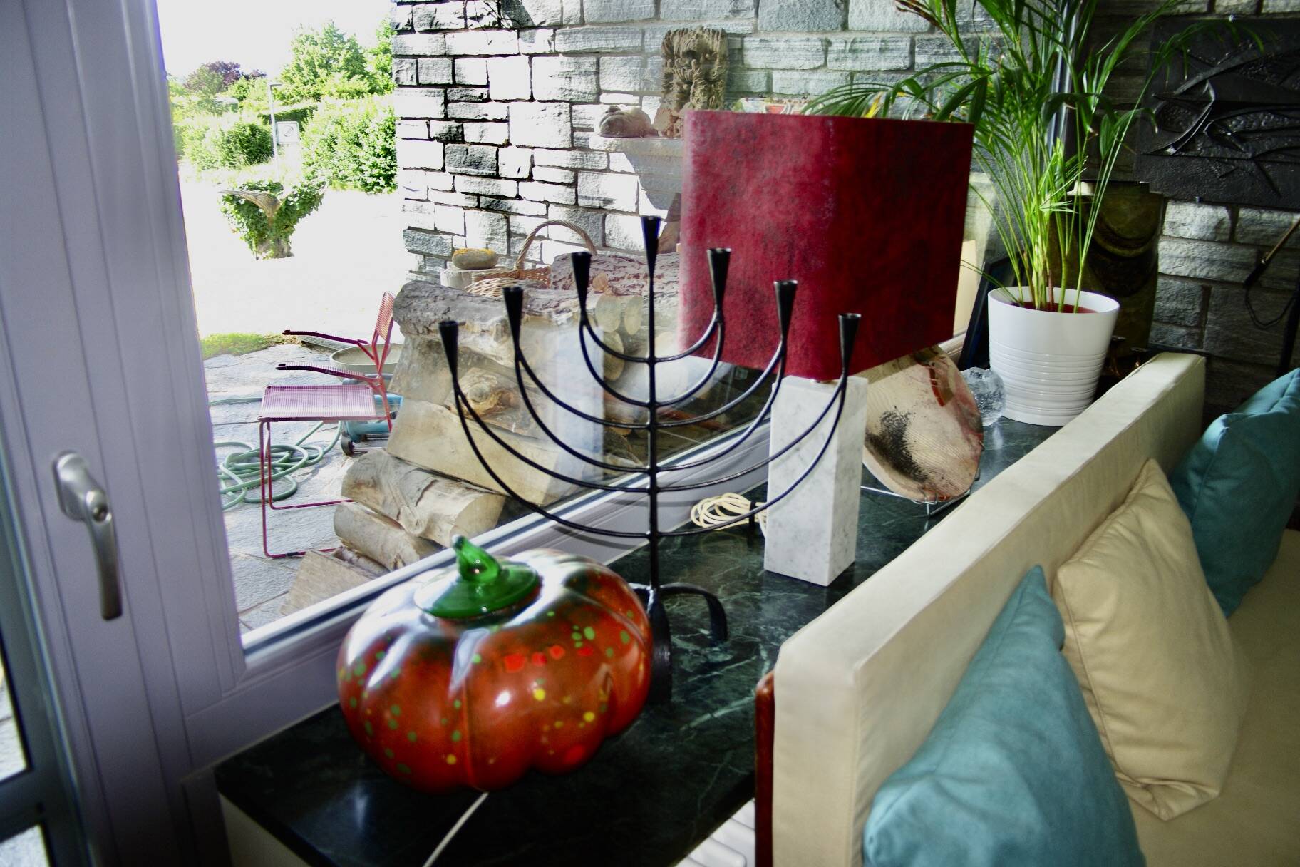 Wrought and beated iron menorah sweden 1950