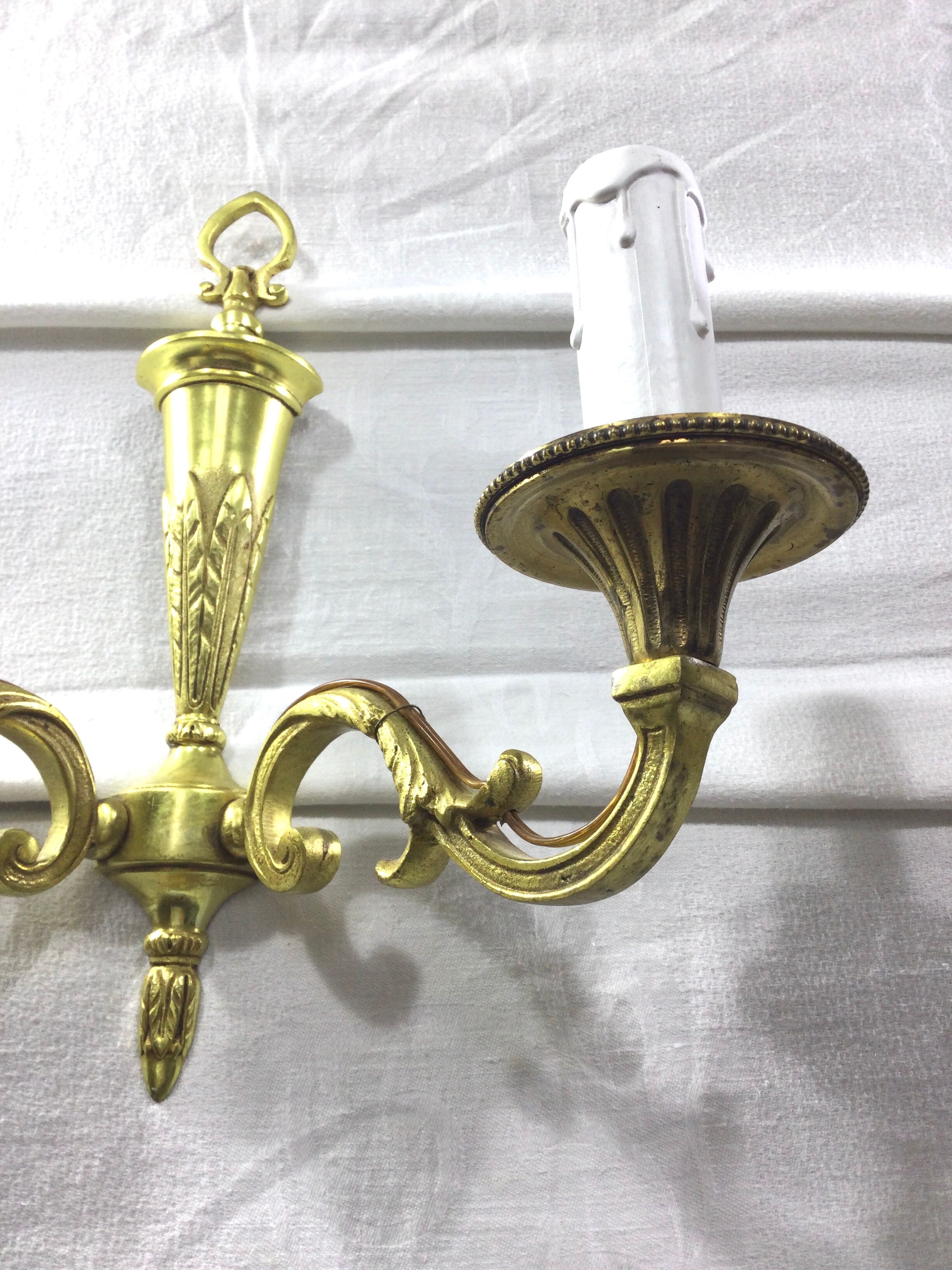 Pair of bronze wall lamps 2 lights
