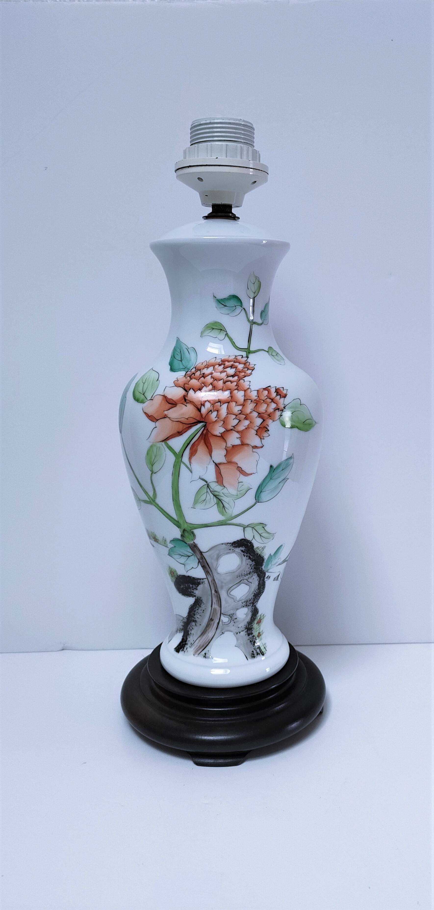 vintage peony decor lamp base