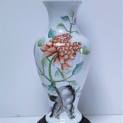 pied de lampe décor pivoine vintage