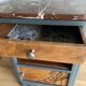 Wooden bedside on art deco marble