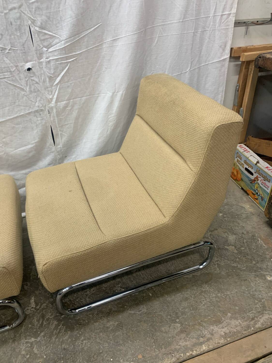 Pair of designer armchairs circa 1980