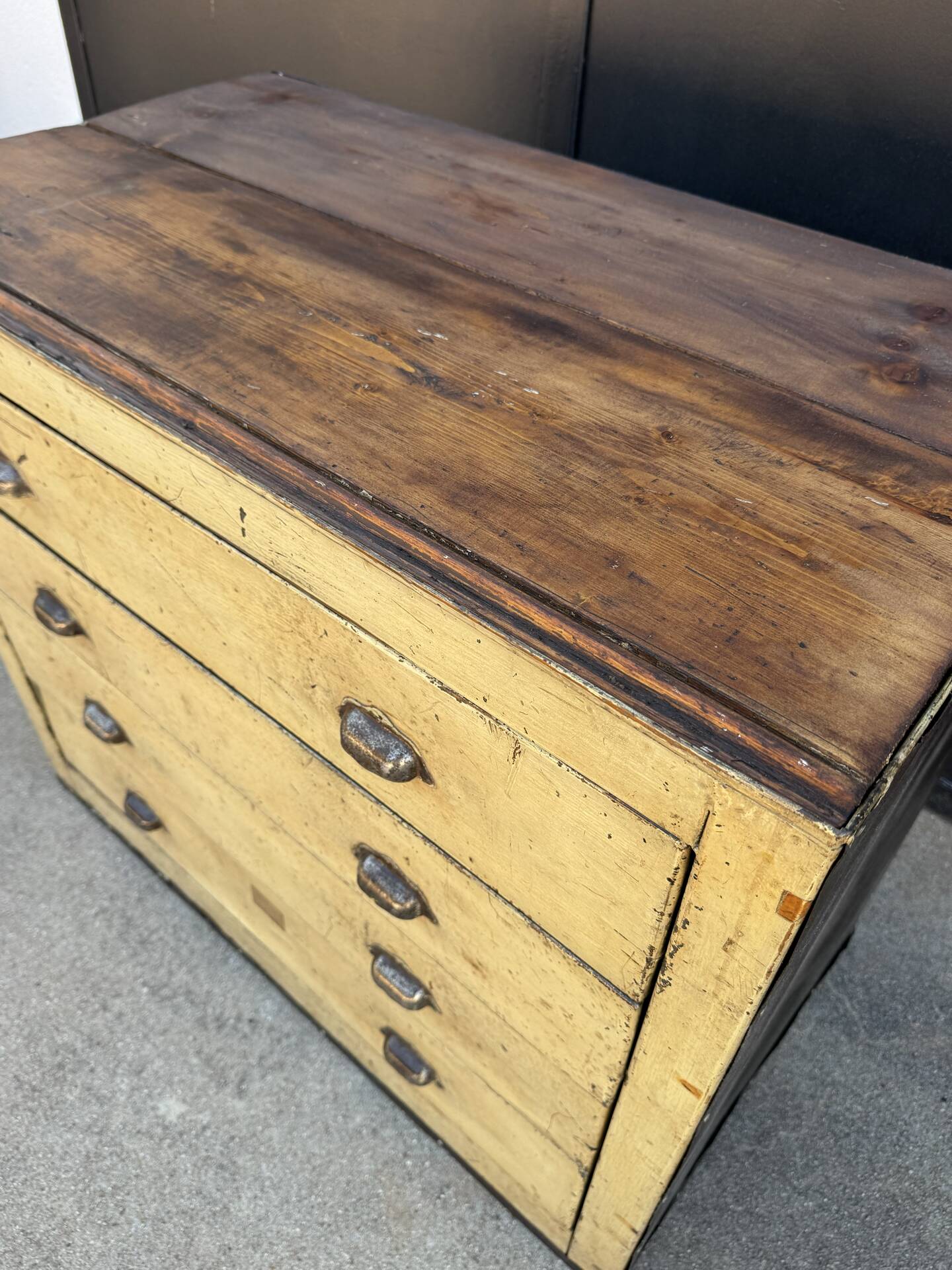 1940s iron and wood workshop furniture
