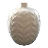 White vase with ear of corn decor