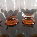10 art-deco blown white wine glasses 1930