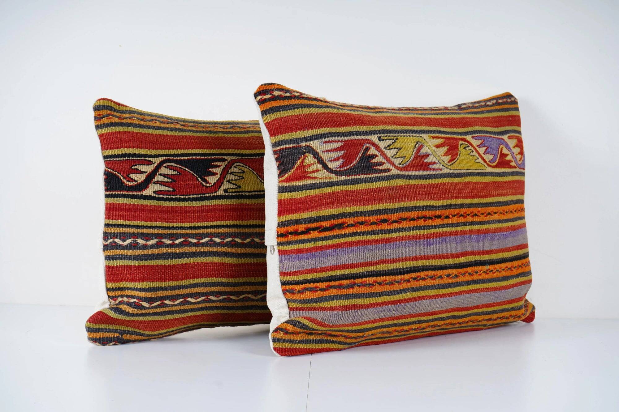 Set of 2 vintage kilim cushion covers 41x61 cm