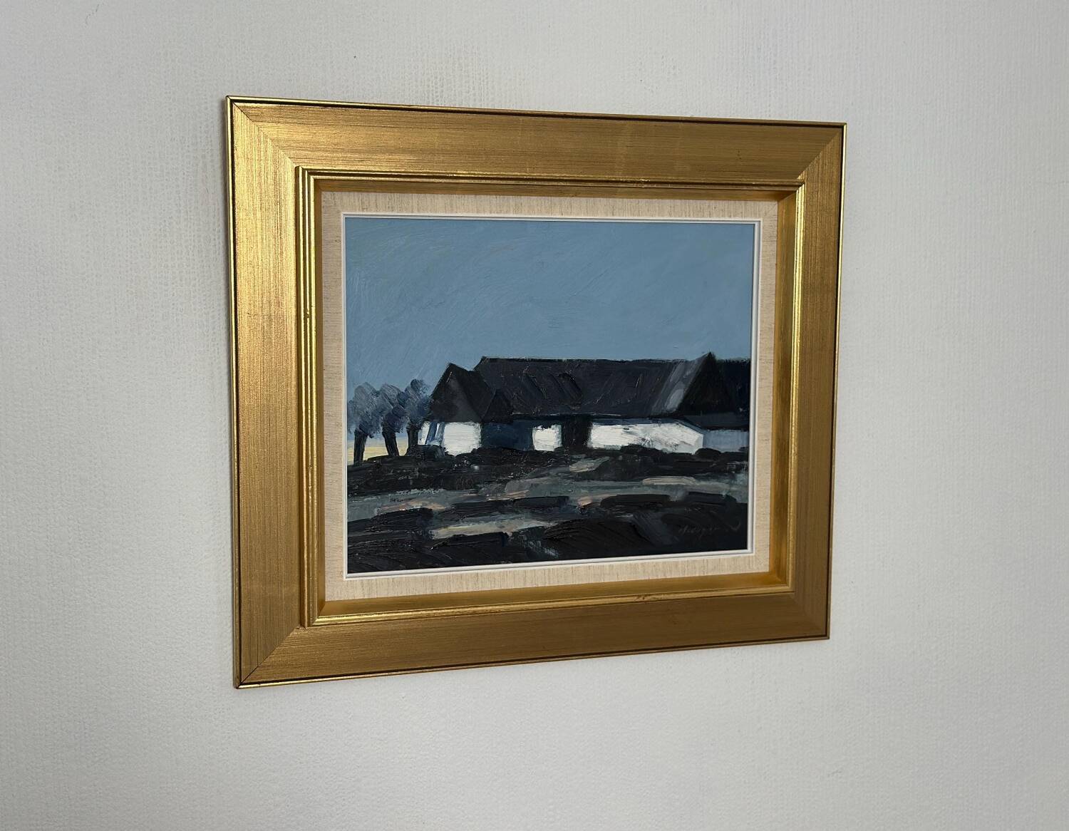 Swedish Oil on Canvas – “Farm Motif” by Bengt Hillgrund