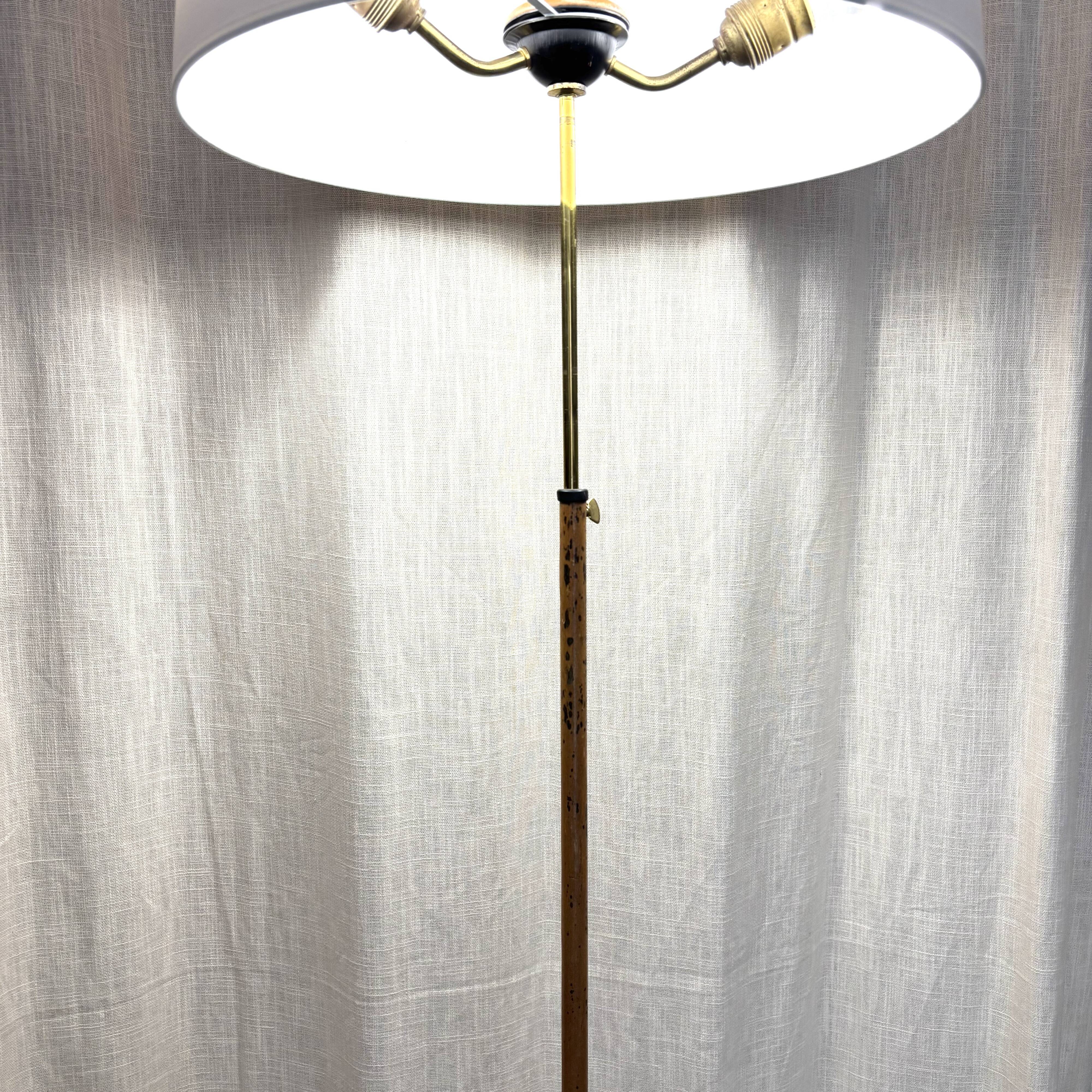 Italian modernist adjustable brass floor lamp