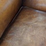 especially comfortable wingback chair made of sheepskin leather, stunning colors
