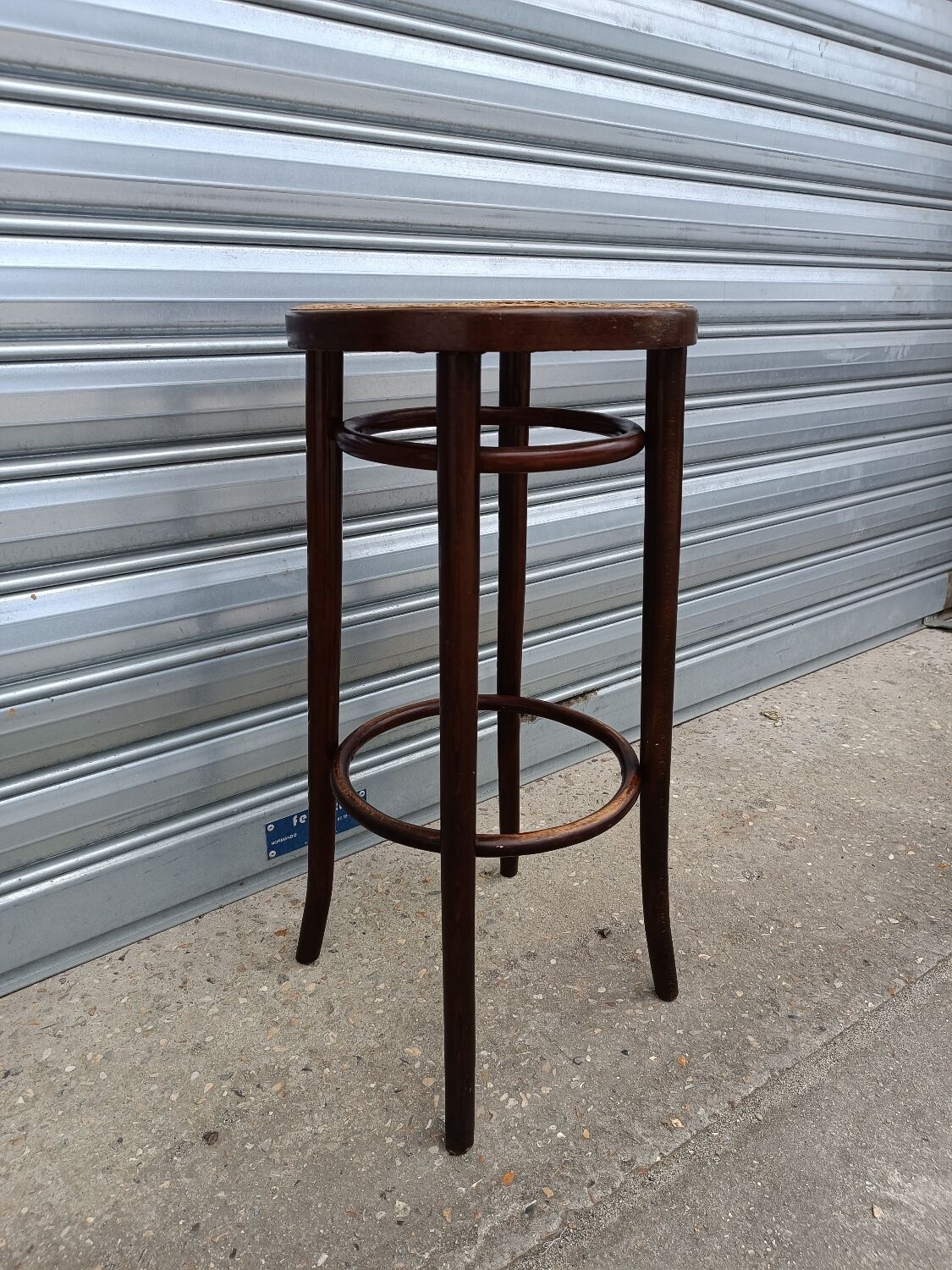 Wooden bistro stool and Baumann canning