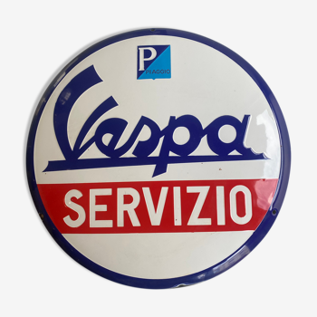 Old enamelled plate Vespa Servizio
