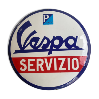 Old enamelled plate Vespa Servizio