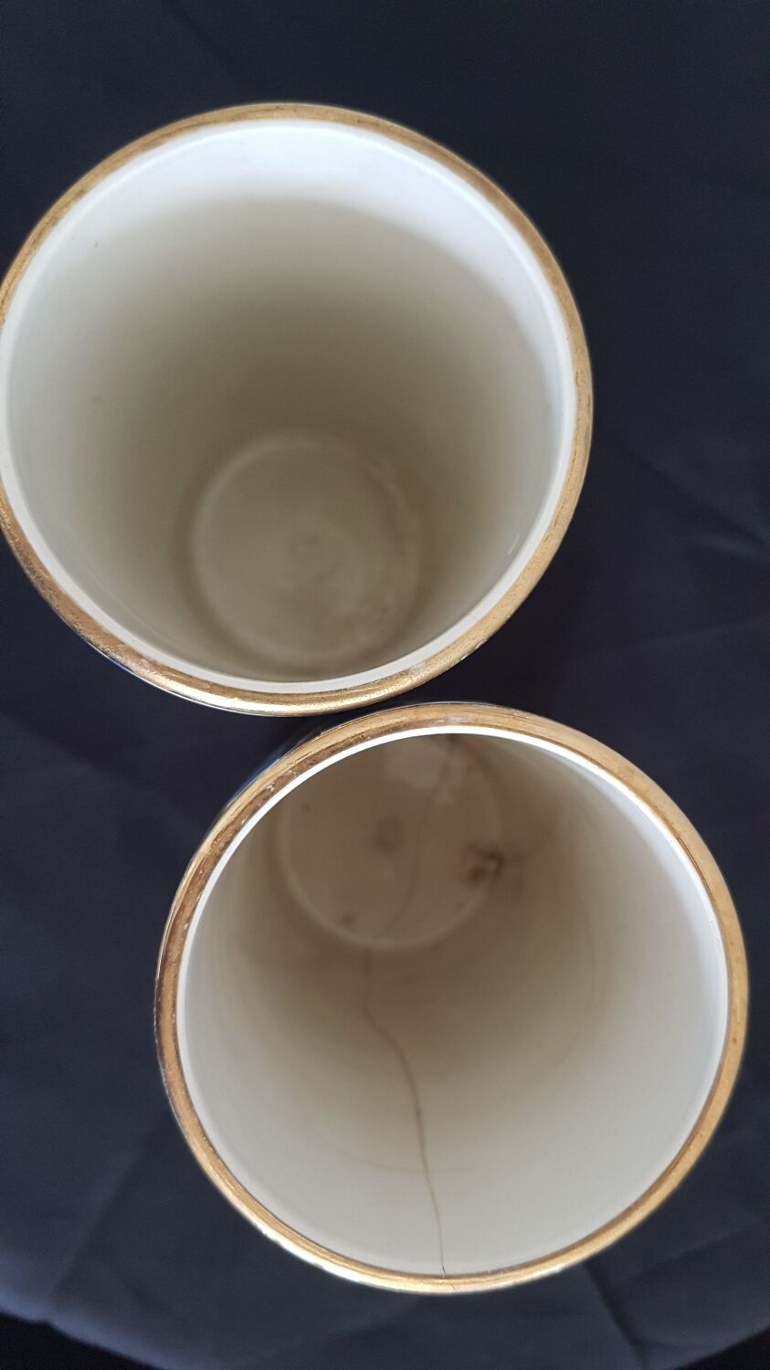 Pair of vases earthenware Keller Guérin Lunéville Periwinkle model