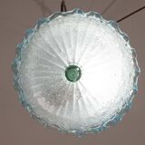 Set of 2 Charming Italian Blu Murano Glass Ceiling Fixture, Murano, 1970
