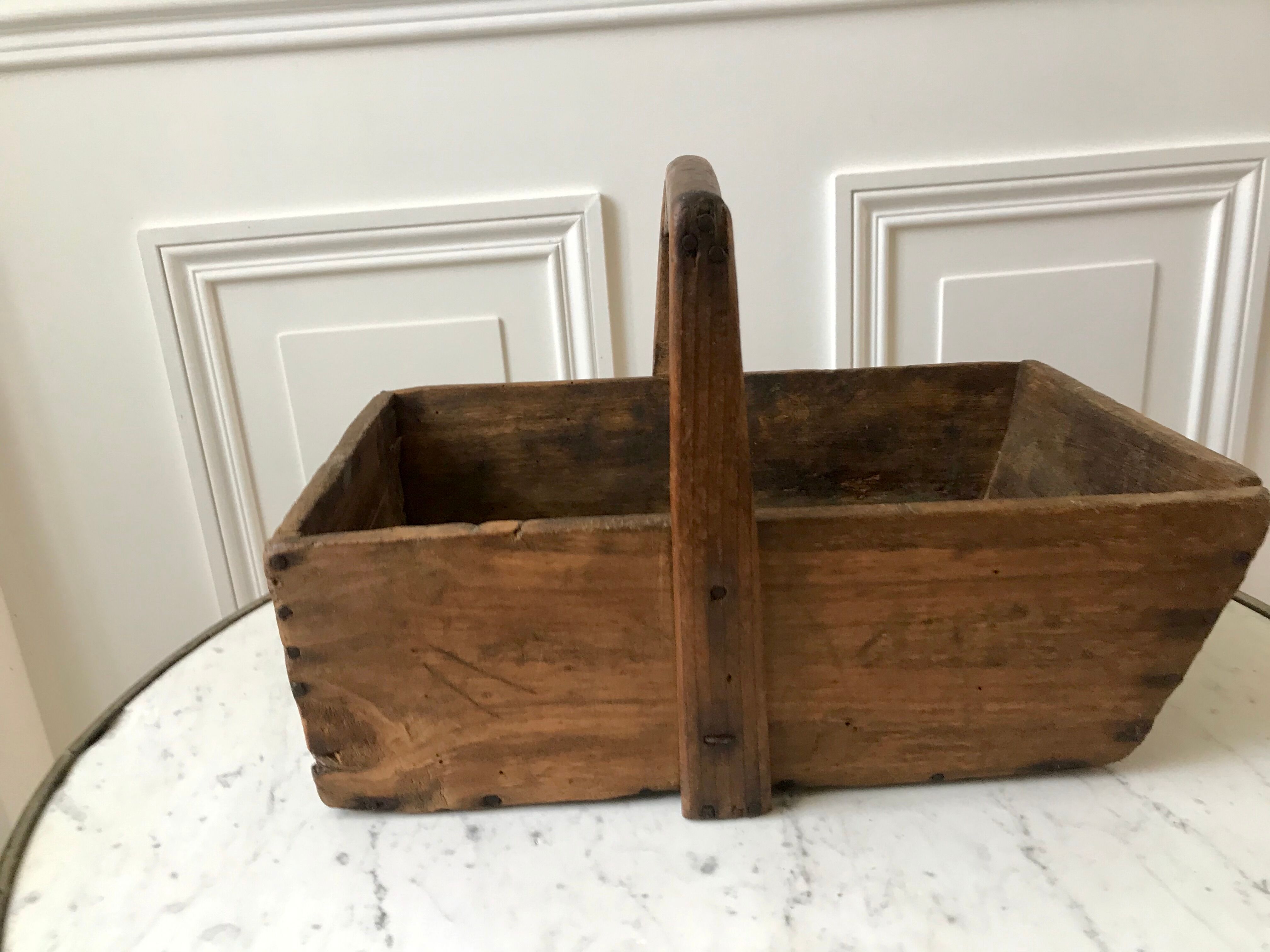 panier en bois ancien début XXème