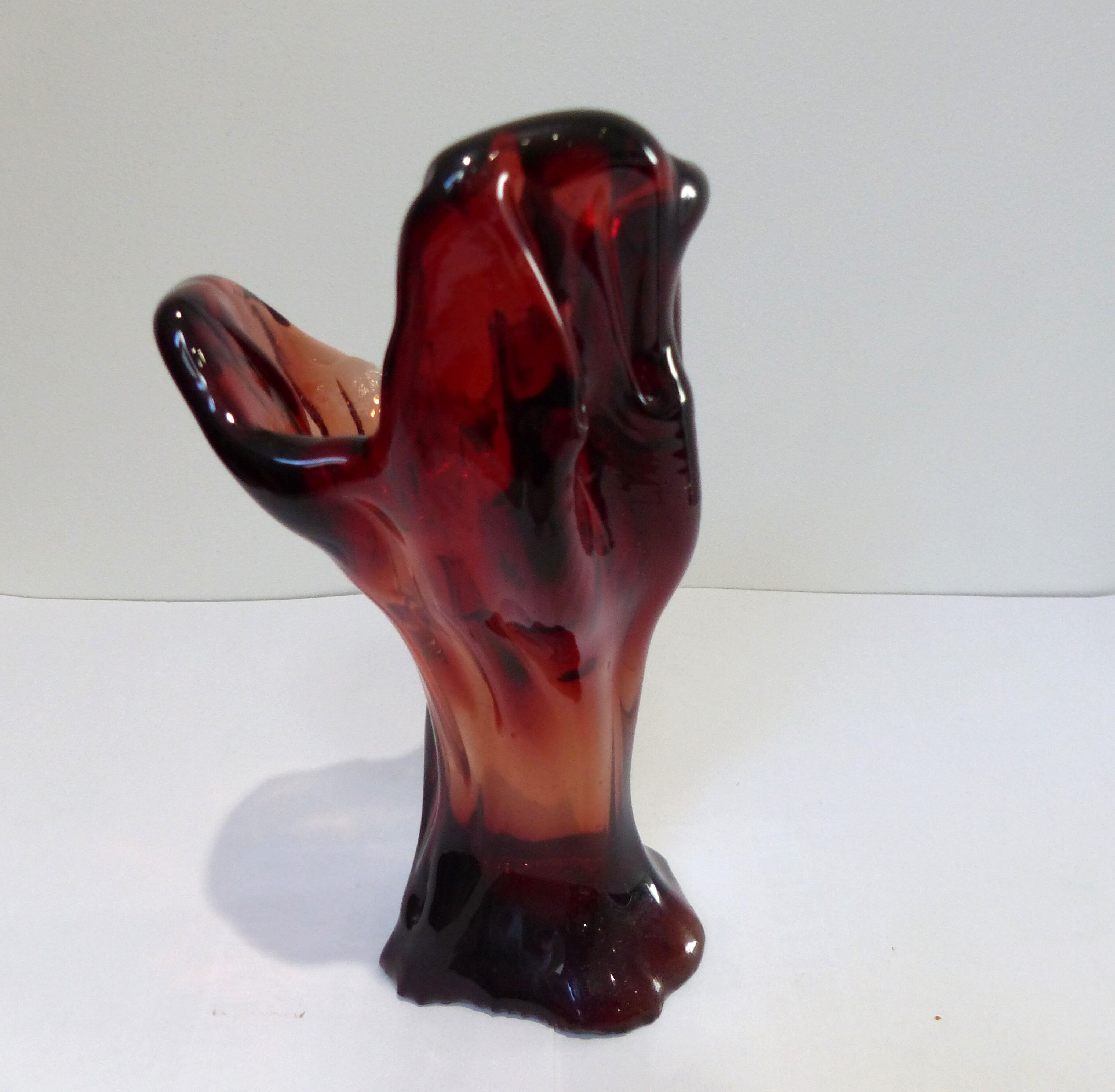Vintage red glass vase