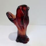 Vintage red glass vase