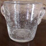 Seau à glaçons en verre soufflé bullé transparent