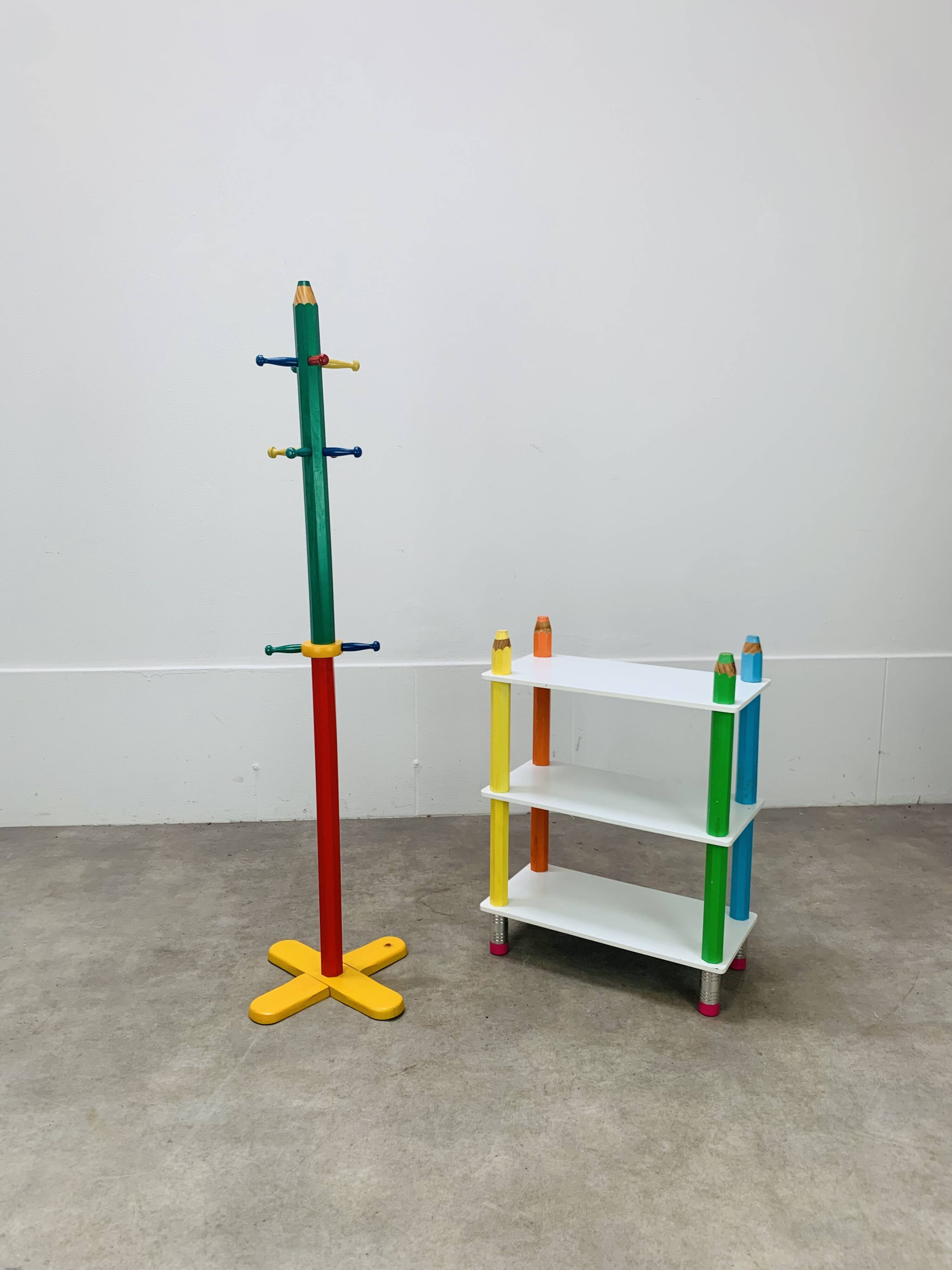 Pencil coat rack by Pierre Sala, for children