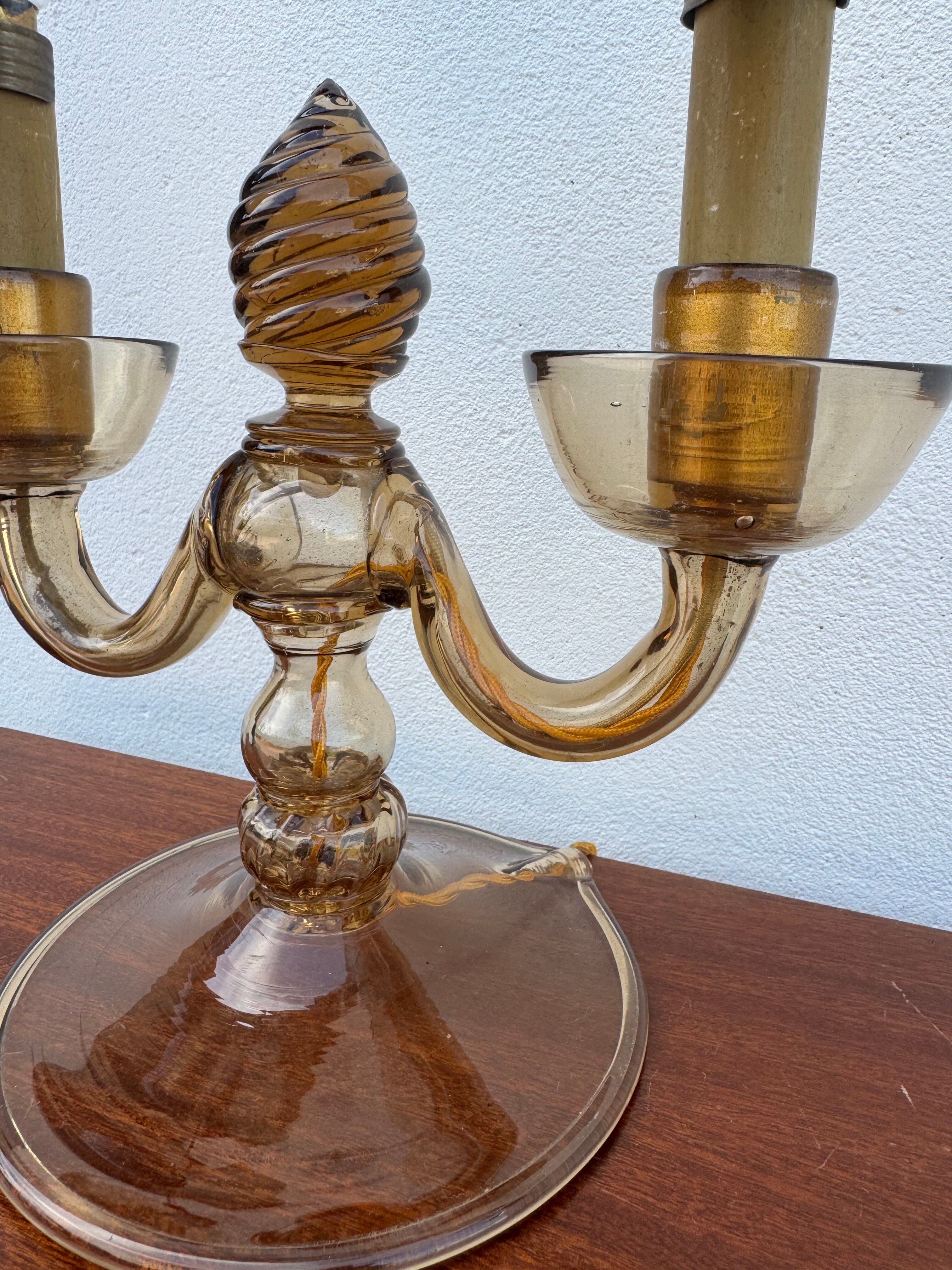 Murano glass candelabrum by Vittorio Zecchin, antique.