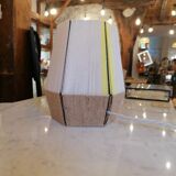 Table lamp woven from cotton and jute thread
