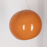 Vintage 70's chandelier in orange metal, italian design