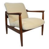 Fully restored vintage armchair by E.Homa, 1960s, beige cord