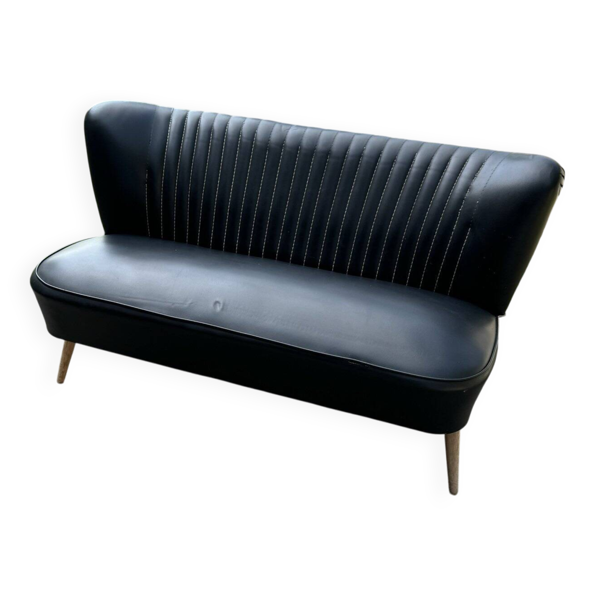 Mid-century sky black cocktail sofa, 1950s