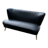 Canapé cocktail noir ciel du milieu du siècle, années 1950