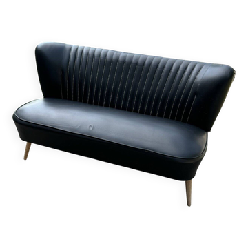 Mid-century sky black cocktail sofa, 1950s