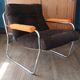 Fauteuil lounge style G.Lundgren pour Ikea, velours & tubes chromés 1970