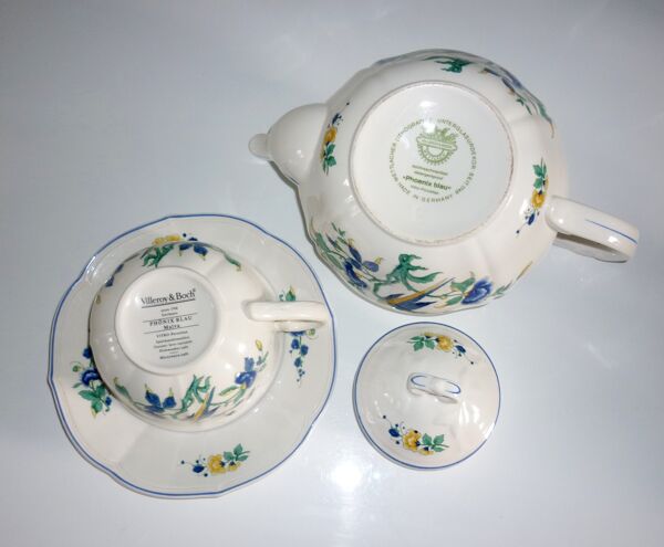 Théière et petit-déjeuner tasse et sous-tasse V&B Phoenix bleu