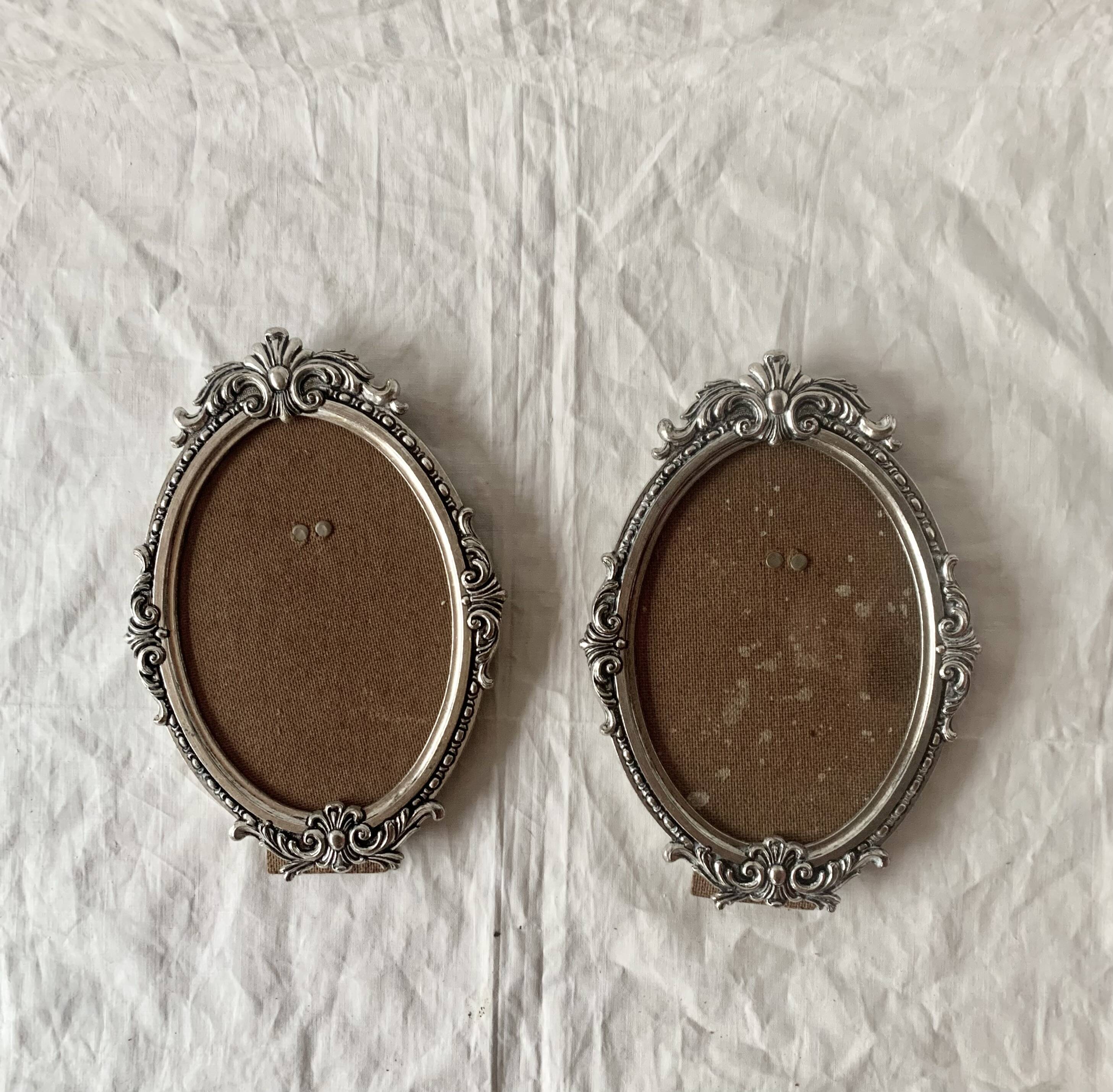 Pair of vintage silver metal frames