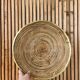 Grande coupe en rotin bambou et laiton 1960