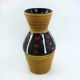 West Germany vase - black and red ochre graphic decor - Scheurich Keramik - vintage 60s