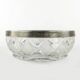 Decorative mid-century modern fruit bowl, crystal, silver-plated brass, Poland, 1970s