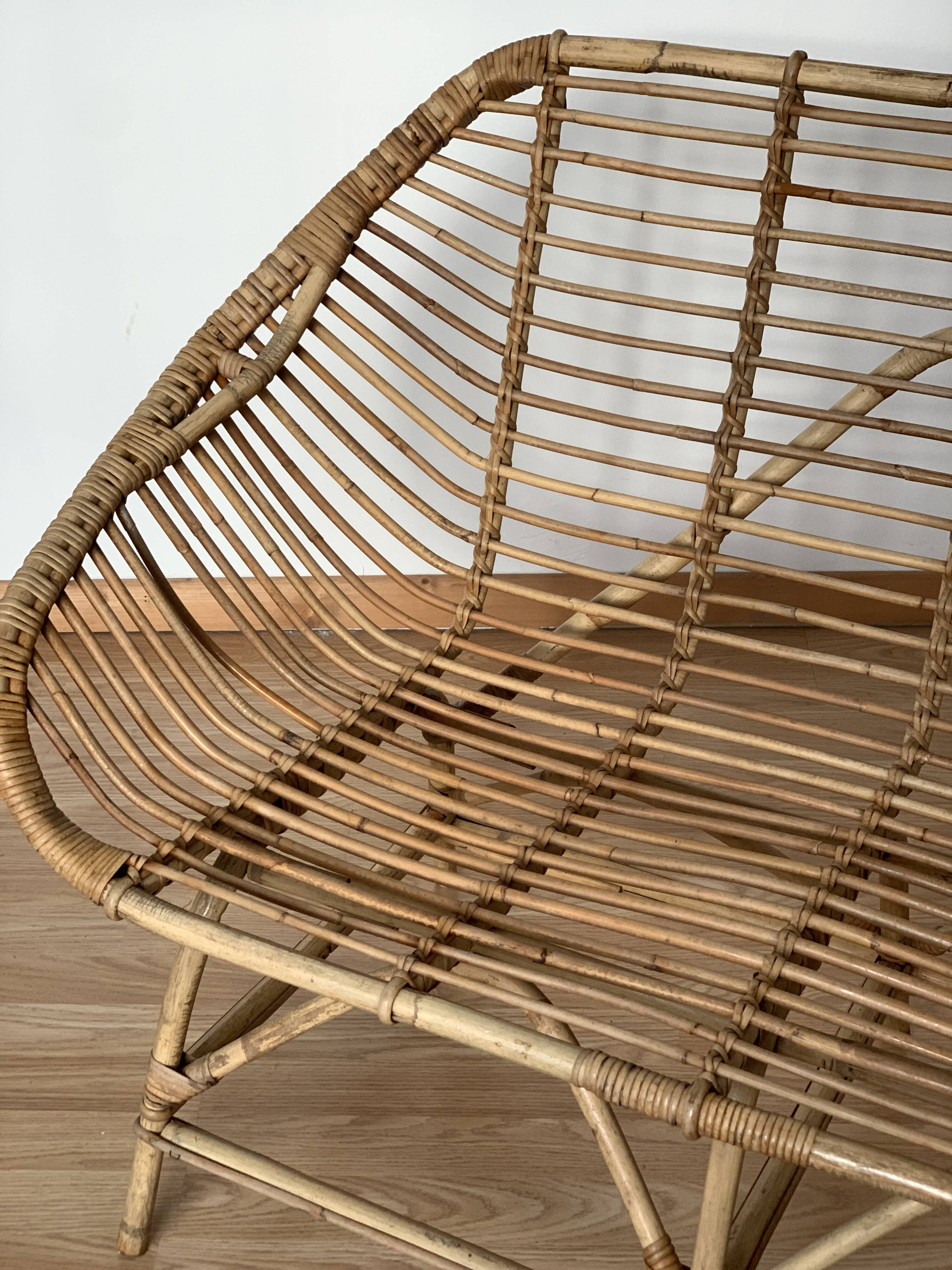 Rattan bench