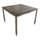 Table basse chromée et verre 1970 style Néoclassique