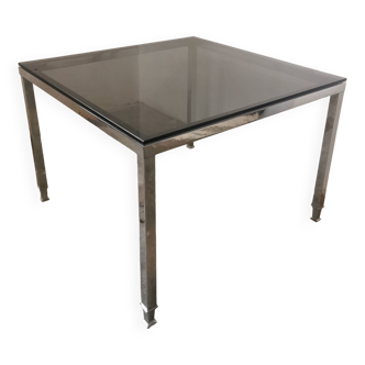 Chrome and glass coffee table 1970 Neoclassical style