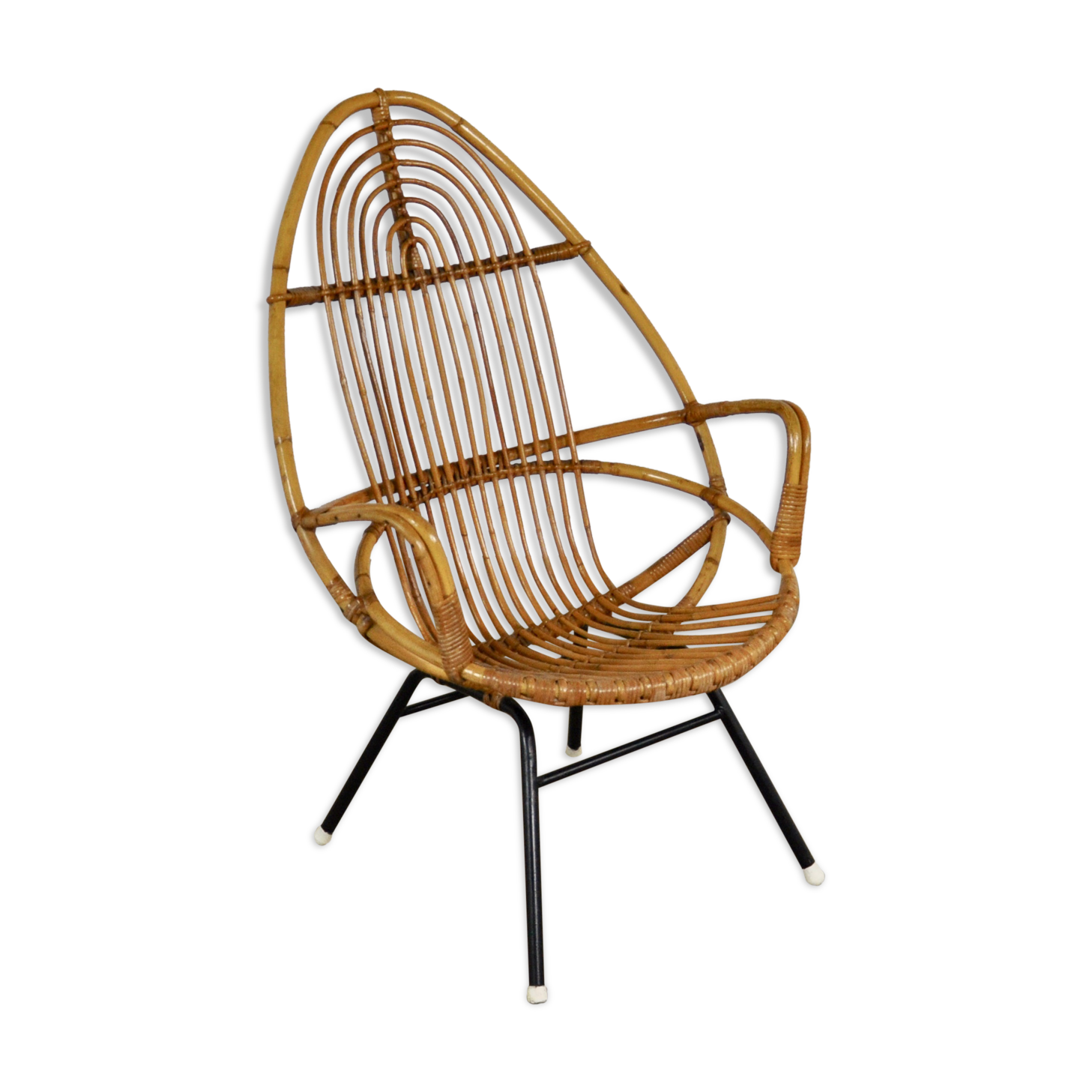 Rattan armchair by Rohe Noordwolde, Netherlands, 1960