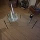 Coffee table from the 50s/60s in glass and metal.