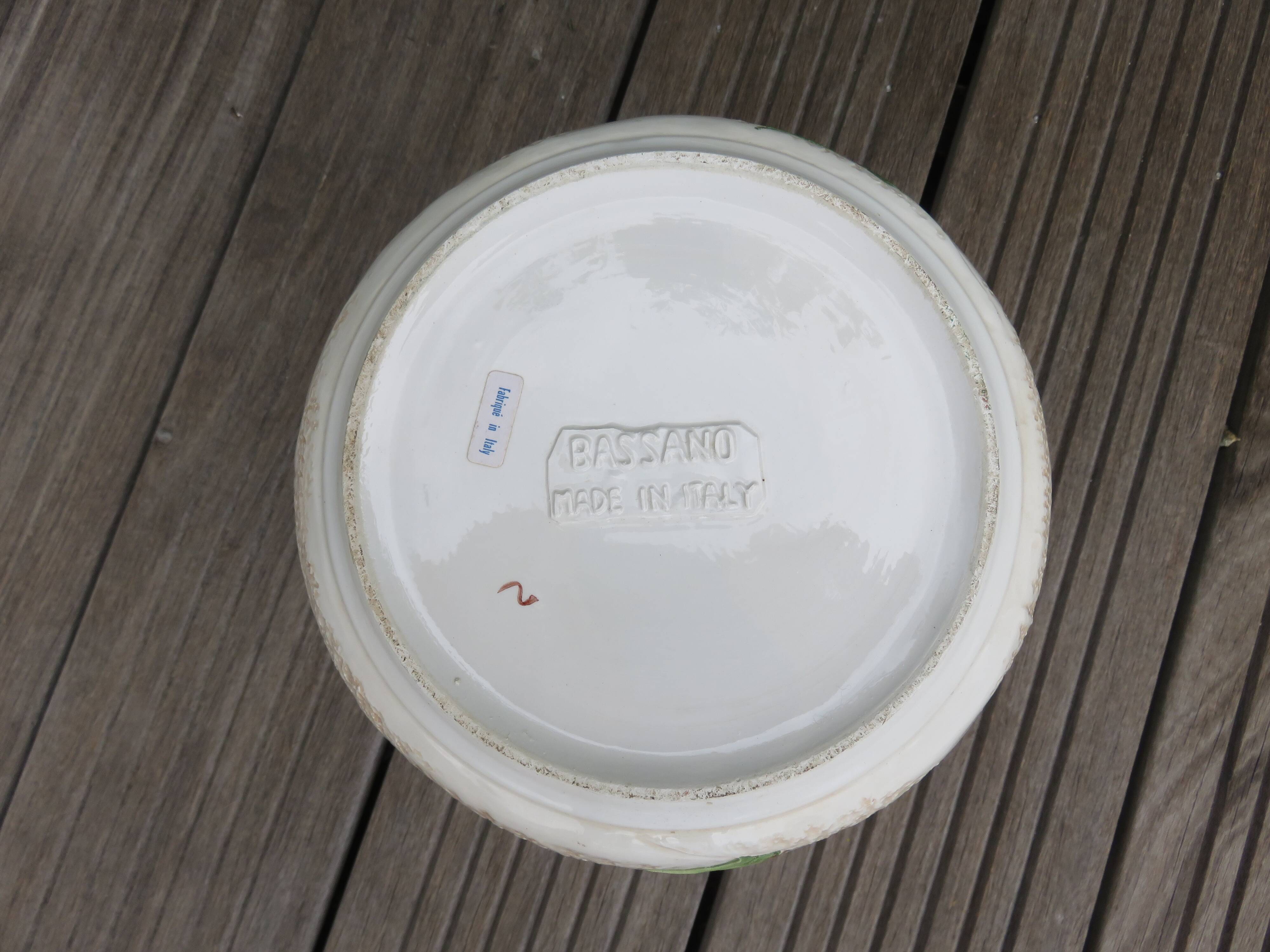 Ceramic cache pot Bassano Italy 60s 70s